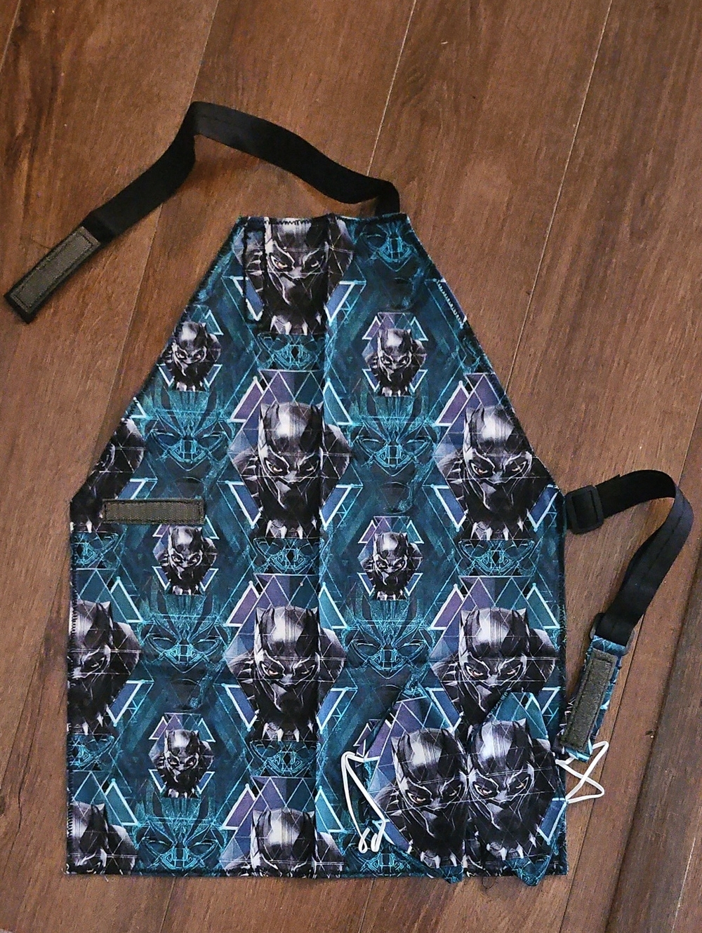 Black Panther Kids Apron - Teal & Black Graphic